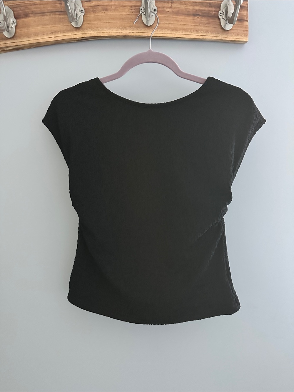 ASTR Black Short-Sleeve Textured Top - Picture 1 of 4
